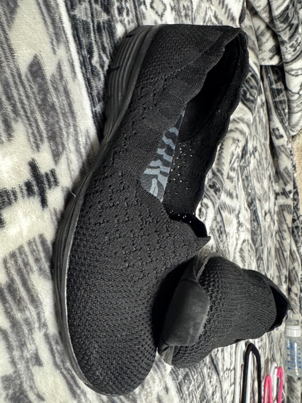 Skechers Black Knit Classic Fit Memory Foam Slip-On Flats